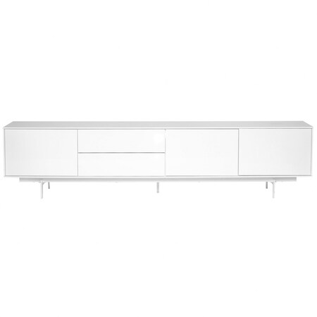 Homeroots 82in White Manufactured And Wood Cabinet Enclosed Storage TV Stand 370442