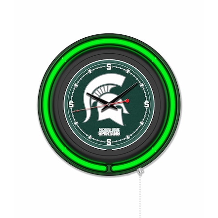 Holland Bar Stool Michigan State University 15 Double Neon Wall Clock Clk15BK