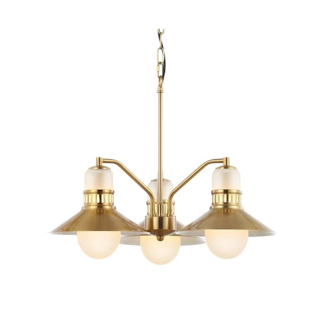 Jonathan Y Colin 3-Light 22" Adjustable Iron/Glass Retro Hurricane LED Pendant, Brass Gold JYL6122A