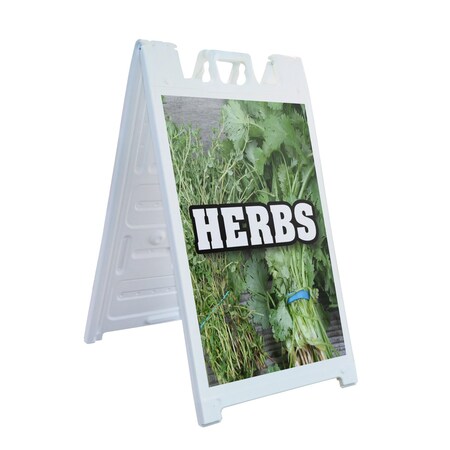 Signmission Herbs, A-Frame & 2 Decals Installed, Heavy-Duty Plastic Frame SBHD-D-2436-Herbs