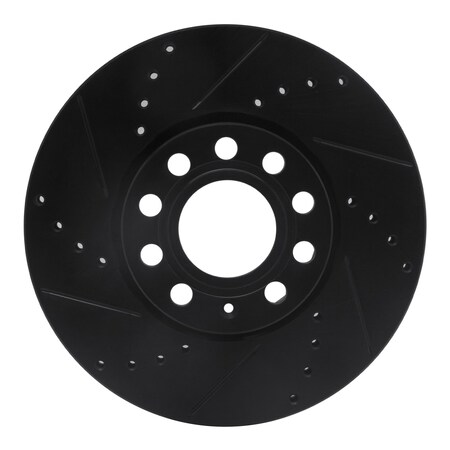 Dynamic Friction Co DFC Brake Rotor - Drilled and Slotted - Black 633-73041L