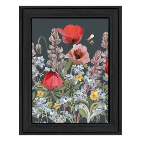 Homeroots Summer Garden Buzz Black Framed Print Wall Art 529870