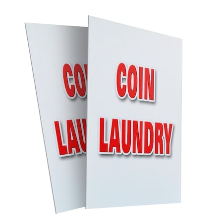 Signmission Coin Laundry, Plastic Signs Only 24 Inch x 36 Inch, Corrugated Plastic, 2PK CSB-2436-2PACK-Coin Laundry