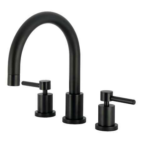 Kingston Brass Two-Handle Deck Mount Roman Tub Faucet, Matte Black KS8320DL