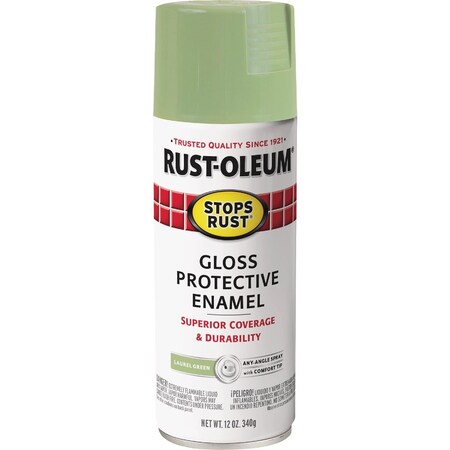 Rust-Oleum Stops Rust Laurel Green Gloss 12 Oz. Anti-Rust Spray Paint 365146