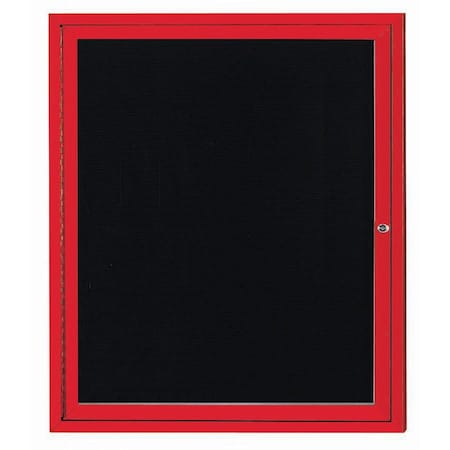 Aarco Outdoor Enclosed Directory w/ Al Frame, Powder Coated Red, Letter Panel is Black Vinyl, 36''Hx30''W OADC3630R