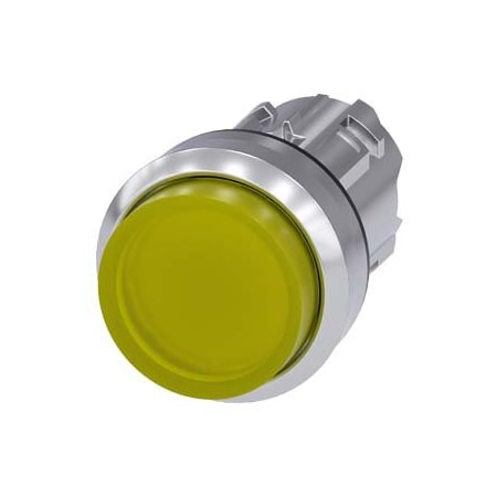 Siemens Illuminated pushbutton, 22 mm, round, metal, shiny, yellow 3SU1051-0BB30-0AA0-ZY12