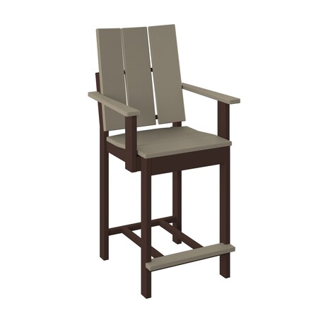 Polybird MODERN DINING CHAIR "COUNTER HEIGHT".         WEATHERWOOD AND TUDOR BROWN POLYBIRD P9-C