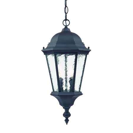 Homeroots Two Light Matte Black Carousel Lantern Hanging Light 398012