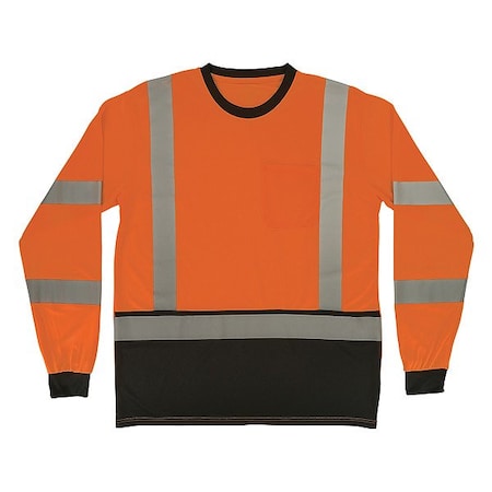 Ergodyne Hi-Vis Shirt, 5XL, Orange, Long Sleeve 22229
