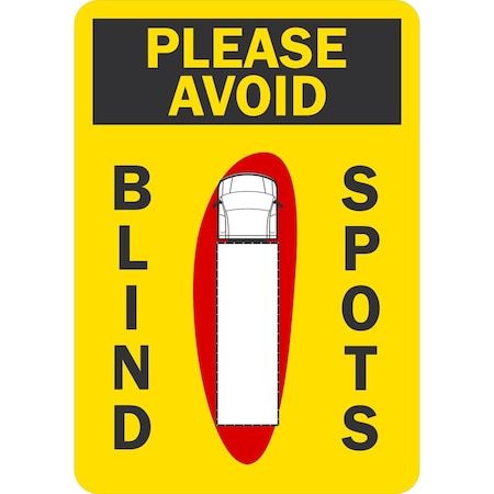 Lyle Please Avoid Blind Spots, 7x10, Engineer Grade, White G-17031-ED_7x10
