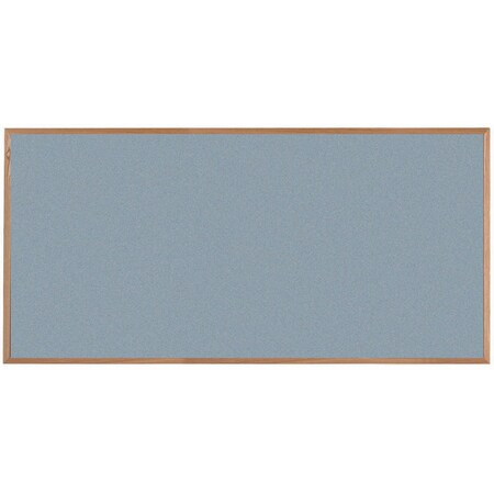 Aarco VIC Cork Bulletin Board, Red Oak Frame, Clear Lacquer Finish, Duck Egg Light Blue 48''Hx96''W OW4896162