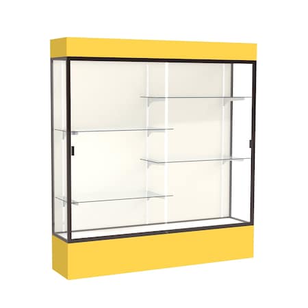 Ghent Lighted Floor Display Case 72x80x16, Plaque, Bronze 3176PB-BZ-GR
