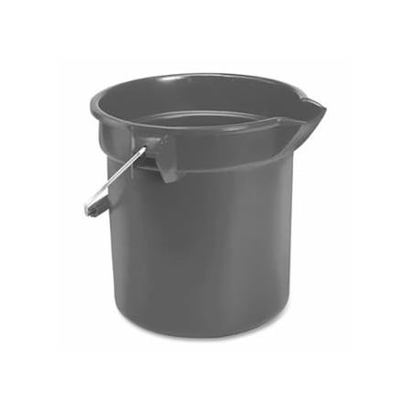 Rubbermaid Commercial Brute Round Bucket, 10 qt, Gray 640-FG296300GRAY