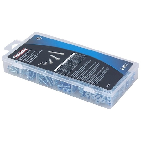 Prosource Screw Assortment, Carbon Steel, Zinc, 240-Piece 61416