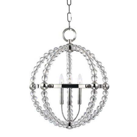 Hudson Valley Lighting Danville 3 Light Chandelier 21.25 In. Polished Nickel 3120-PN