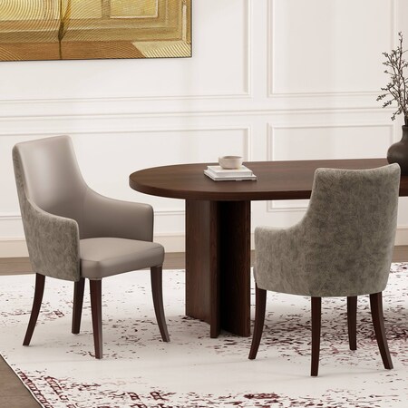 Manhattan Comfort Connie Dining Armchair in Taupe - Set of 2 2-DC095AR-TP