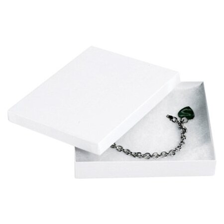 Partners Brand Jewelry Boxes, 6" x 5" x 1", White, PK50 JB651W