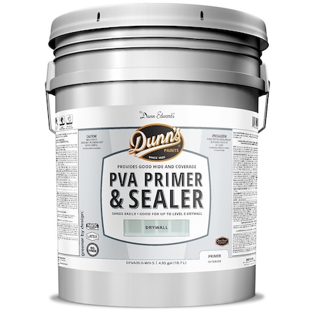 Dunn-Edwards 5 Gal Dunn-Edwards DPVA00-0-WH-5 White Dunn's Paints PVA Drywall Primer/Sealer DPVA00-0-WH-1