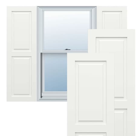 Ekena Millwork True Fit PVC Two Equal Raised Panel Shutters, Unfinished, 18W x 51H, PR TFP101RPF18X051UN