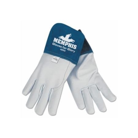Mcr Safety Blue Beast Leather Welding Gloves, Large, Blue/White, 4.5 in cuff, 12PK 127-4850L
