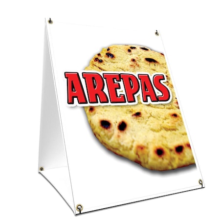 Signmission Arepas, 24 Inch x 18 Inch A-frame Yard Sign, Plastic Sign SBC-1824-Arepas