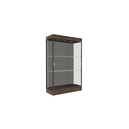 Ghent 76''H x 48''W x 20''D Edge Display Case 6'' Base w/ Slate Back & Dark Bronze Frame 92LFSL-BZ-CTK