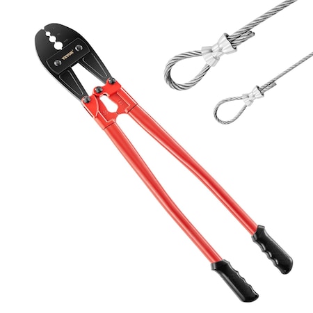 Vevor 24" Hand Swager Cable Wire Rope Cutter Swage Aluminum Sleeves Copper TD1002A