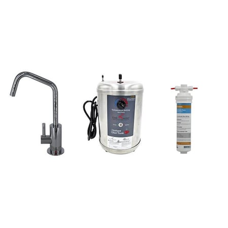 Mountain Plumbing Hot Water Faucet and Little Gourmet Tank (120 Deg) in Matte Black MT1820DIY-NL/MB