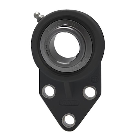 Ami Bearings SINGLE ROW BALL BEARING - 1-7/16in WIDE SET SCREW BLACK 3-BOLT FLANGE BRACKET UCFBL207-23B