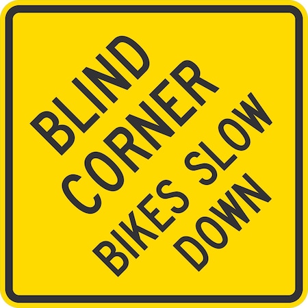 Lyle Blind Corner Bikes Slow Down, 30x30, High Intensity Prismatic, Yellow G-15388-HI_30x30