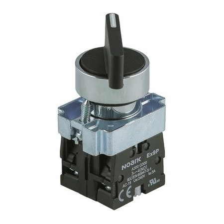 Noark Ex9PBJ55, Selector switch - Rotary handle - Black handle - 3-positions - Reset - 1NO+1NC 1200549