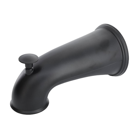 Danco Decorative Tub Spout with Pull-Up Diverter, 6-1/4 in L, Metal, Matte Black 11080