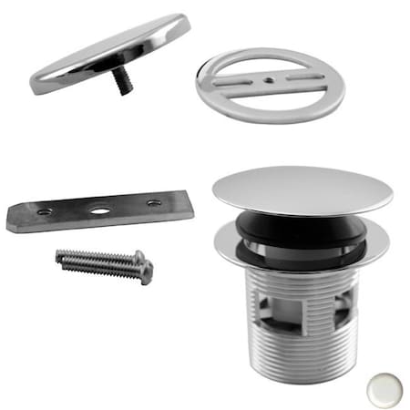 Westbrass Integrated Round Tip Toe Bath Drain Kit - Powder Coat White D98RK-50