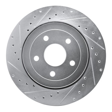 Dynamic Friction Co DFC Brake Rotor - Drilled and Slotted - Silver 631-42003L