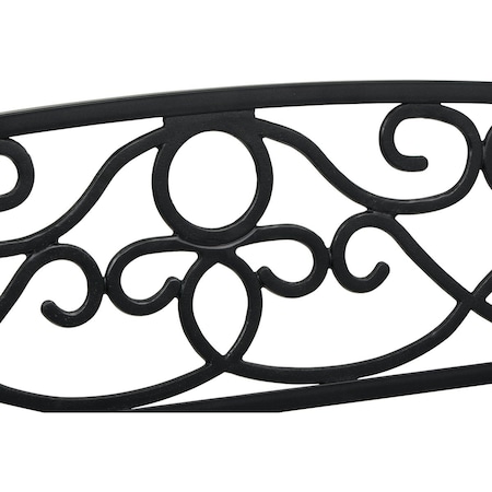 Outdoor Expressions 50'' Black Steel Bench with Scroll Design 802722