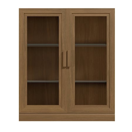 Homeroots 31in Brown Wood Accent Cabinet With Two Doors 691110