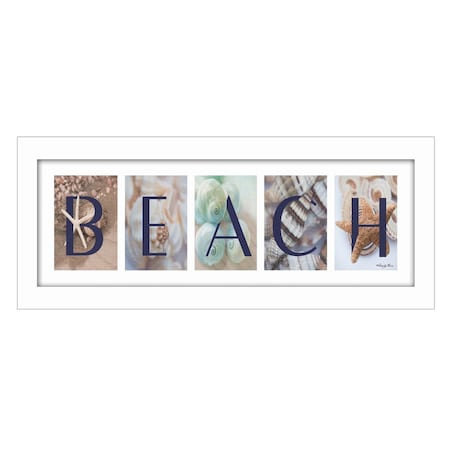 Homeroots Beach 5 White Framed Print Wall Art 415689