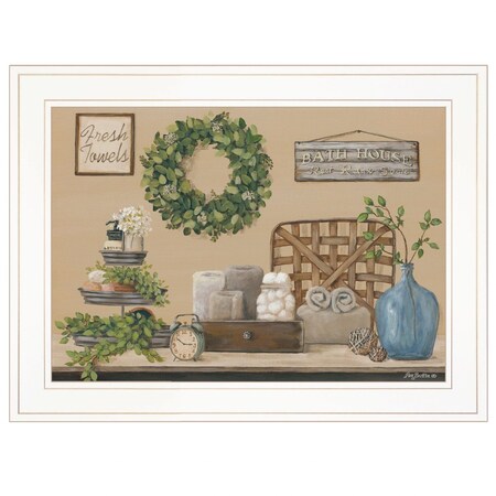 Homeroots Farmhouse Bath I 2 White Framed Print Bathroom Wall Art 406808