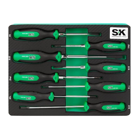 Sk Professional Tools Screwdriver Set  Magnetic, 8 pc SK02044-EVA