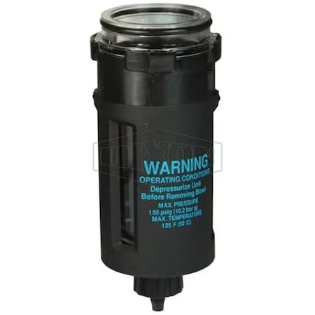 Dixon Wilkerson by Bowl, For Use with L30/L40/L50 Wilkerson Lubricator, Plastic LRP-96-940