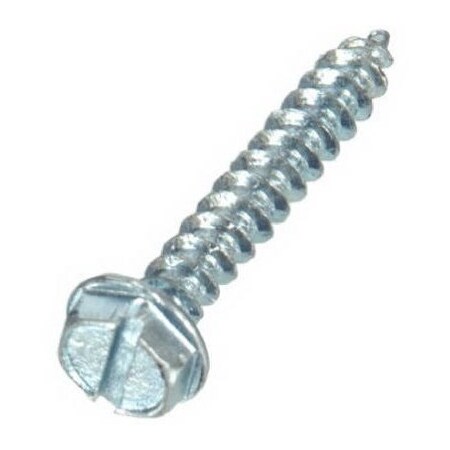 Hillman Sheet Metal Screw, #8 x 1-1/4 in, Zinc Plated Steel Hex Head Slotted Drive 70283
