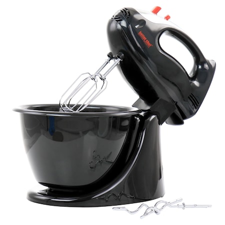 Better Chef 200 Watt Stand/Hand Mixer in Black with Mixing Bowl IM-829BK