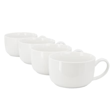 Gibson Home Great Essentials 4 Piece 32.5 Ounce Fine Ceramic Large Latte Mug Set in White 750123483M