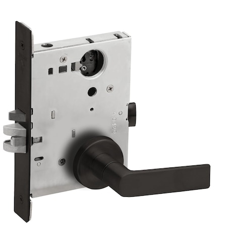 Schlage Grade 1 Entrance Office Mortise Lock, Less Cylinder, 01 Lever, A Rose, Flat Black Coated Finish, Fi L9050L 01A 622