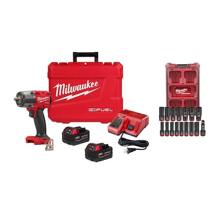 Milwaukee Tool M18 FUEL 1/2 " MTIW + MM Socket Set 2962P-22R, 49-66-6803