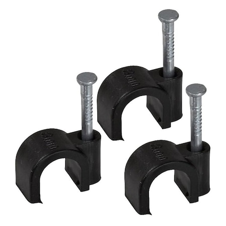 Amertac Coax Clip, Plastic, Black VM1020NAB