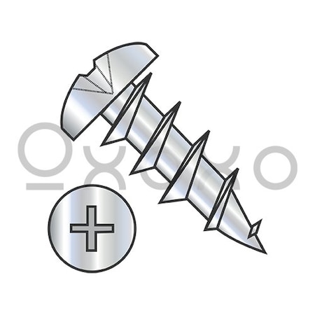 Oxoxo 6-13X1/2 Phillips Low Profile Pan Head Deep Thread Wood Screw Full Thread Zinc Bake, 10000PK 569306
