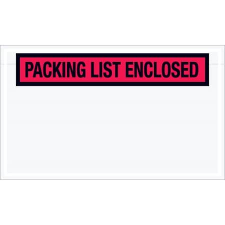 Zoro Select Packing List Envelopes, Red, PK1000 PL461