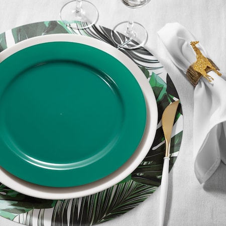 Smarty Had A Party 7.5" Solid Green Holiday Round Disposable Plastic Appetizer/Salad Plates (120 Plates), 120PK 117GR-CASE
